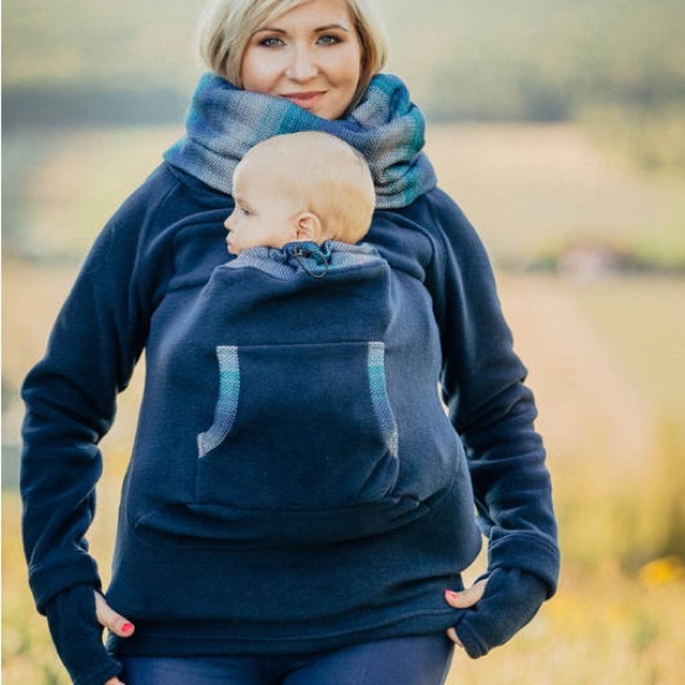 Women's Navy Blue Cowl Neck Sweater